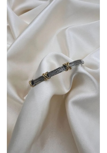 Bb İthal Xoxo Kelepçe Bilezik Altın - Gümüş