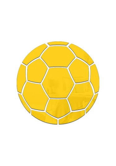 Sones 20cm Futbol Akrilik 3d Duvar Çıkartmaları Kendinden Yapışkanlı Ev Arka Plan Duvar Dekorasyonu Ayna Macunu Altın Diğer