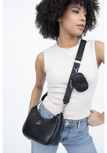Benetton Bnt 1271 Çapraz Çanta Std / Siyah Siyah