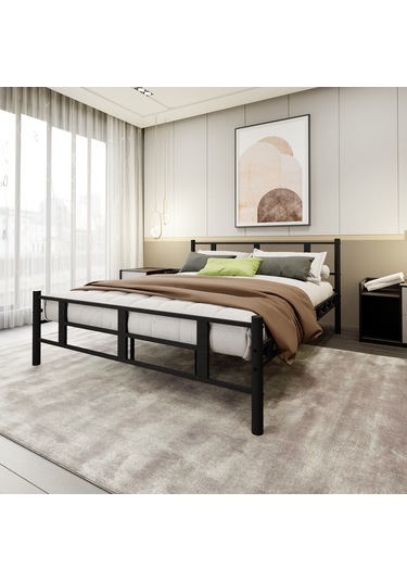 Lotus Çift Kişilik Metal Karyola A Kalite, Ses Çıkarmaz ,ölçülü Model Karyola 1634-a Siyah