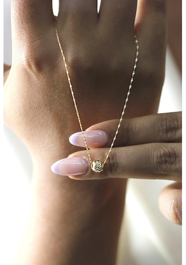 Diamine 14 Ayar Altın Büyük Dorika İnce Aynalı Zincir Kolye