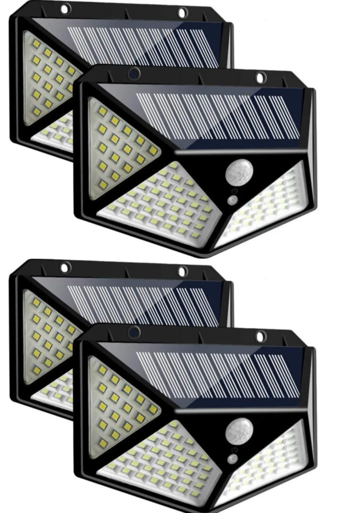 4'lü Solar Sensörlü Led Dış Mekan Aydınlatma Lambası Geniş Alan Aydınlatma Seti Renk:beyaz