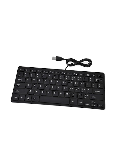 Yaozixa 78 Tuşlu Mini İnce Usb Kablolu Klavye, Oyun Ve Ofis İçin Siyah, Kararlı Aktarım, Geniş Uyum