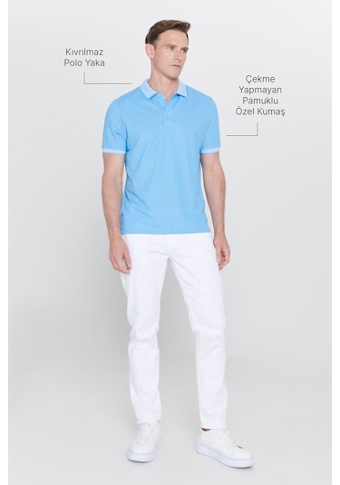 Ac&Co / Altınyıldız Classics 4A4820200047Mavm Düğmeli Polo Yaka Cepsiz Slim Fit Erkek Tişört Mavi Ac&Co / Altınyıldız Classics 4A4820200047Mavm Düğmeli Polo Yaka Cepsiz Slim Fit Erkek Tişört Mavi