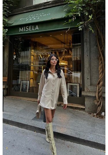 Süet Gömlek - Taş Altın