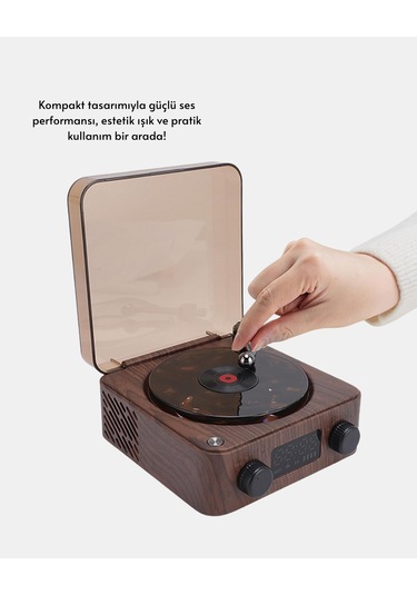 Saatli Gece Işıklı Hoparlör Modern Ve Vintage Tasarım