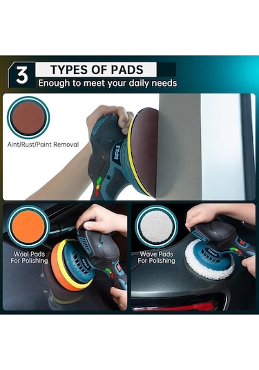 Orbital 2x Batarya 6 Devir Set Kablosuz Akülü Lityum Polisaj Makinesi