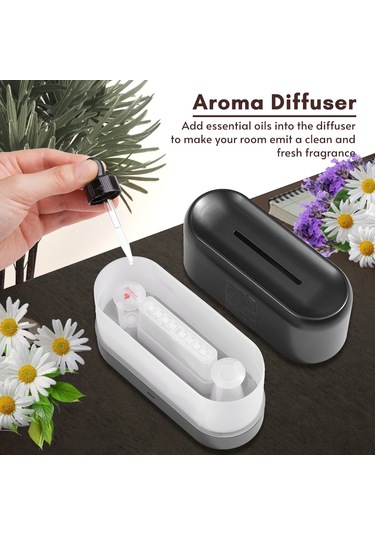 Aubyhe Siyah Usb Type-c Ultrasonik Buhar Makinası - 3 Alev Rengi, Elektrik Kesme Koruması, Nem Arttırıcı Ve Aromaterapi Fonksiyonu