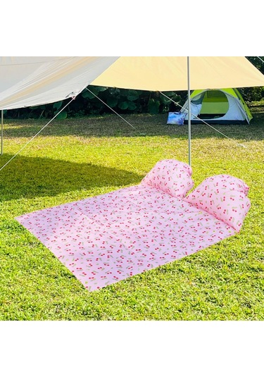 Homyl Baş Destekli Piknik Örtüsü Çim Yürüyüşü İçin Kiraz 145x210cm Çok Renkli