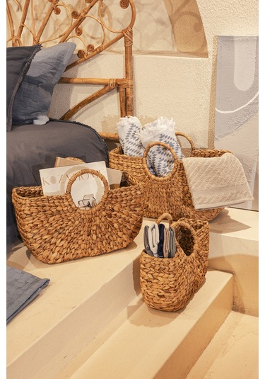 Koza Home Meander Su Sümbülü Hasır Çanta 3 Lü Set 5116 1062082 Çok Renkli