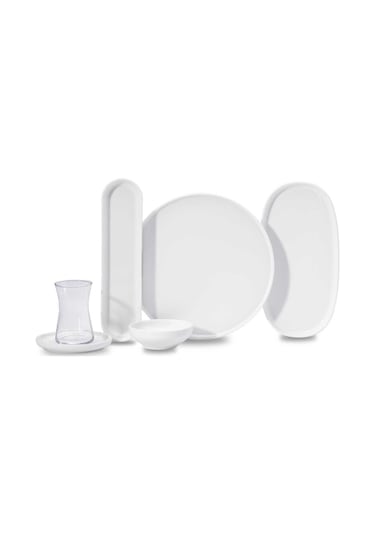 Korkmaz A8700-1 Luna Collection 25 Parça Porselen Kahvaltı Takımı Beyaz