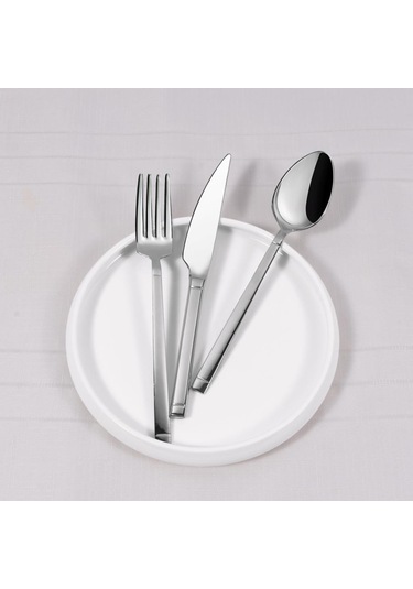 Serenk Barselona Çelik Çatal Kaşık Bıçak Takımı 18 Parça Gümüş