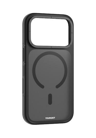 İphone 17 Pro Uyumlu Kılıf M-safe Şarj Özellikli Youngkit Rock Sand Serisi Kapak Siyah