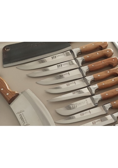 11 Parça Lazoğlu Sürmene Kasap-Kurban-Mutfak Bıçak Seti