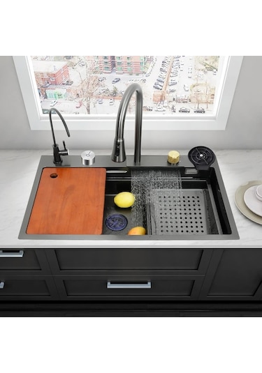 Eviye Seti Ve Bataryası Teknolojik Antrasit Gri Çelik 6 Fonksiyon