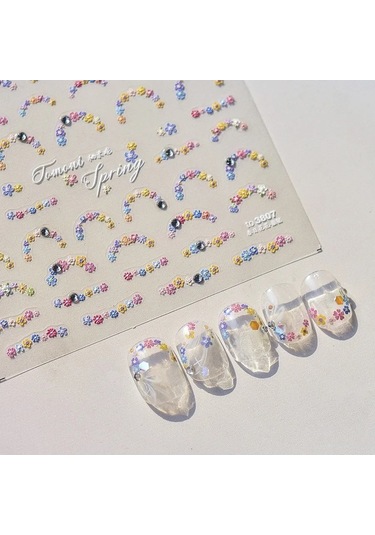 Flybuy 1 Adet 5d Elmas Japon Bahar Çiçek Nail Art Etiketler Zarif Tasarım 4556