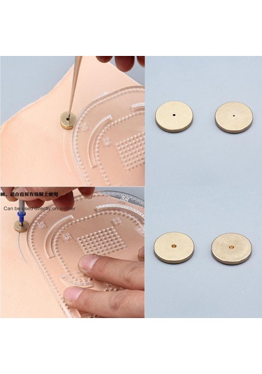 Suntek 6 Adet/takım Deri Katı Pirinç Daire Marjı Geniş-delik Altın