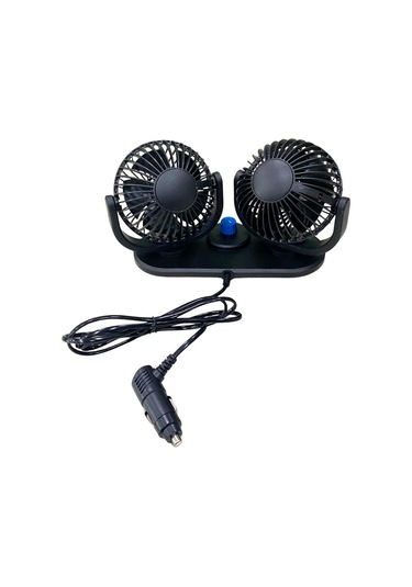 12v Vantilatör 4 '' Çakmak Fişli Torpido Üstü Çift Devre 360 Ayarlanabilir 255 110 140 Mm