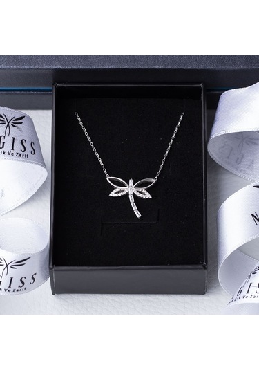 Yusufçuk Baget Taşlı Model 925 Ayar Gümüş Kadın Kolye Gümüş - Rodyum