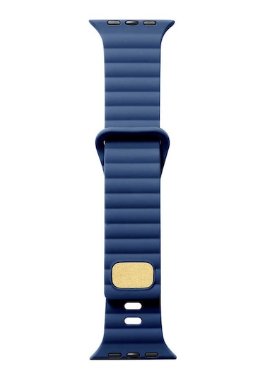 Ekılıf - İos Watch 7 45mm Uyumlu - Kordon Silikon Kordon Krd-73 - Lacivert