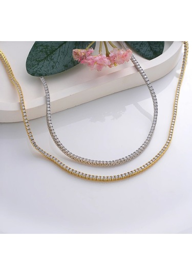 925 Ayar Gümüş 3mm Suyolu Kolye Çok Renkli