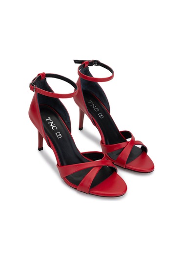 Tamer Tanca Kadın Vegan Kırmızı Topuklu Ayakkabı 886 2006 Bn Ayk Y25 Kırmızı Kırmızı