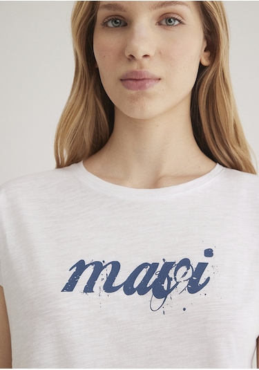 Mavi - Mavi Logo Baskılı Beyaz Tişört 166422-620 Beyaz