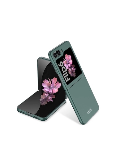 Galaxy Uyumlu Z Flip 6 Kılıf Zore Sert Kıpta Kapak Koyu Yeşil