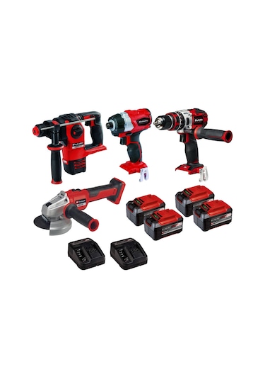Einhell Kit22 Kömürsüz 18V 5.2 Ah 4'Lü Li-ion Matkap Taşlama Delici ve Tork Sıkma Seti