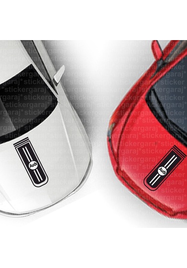 Audi A2 Markalı Logolu Kaput Şerit Sticker Lüks Model