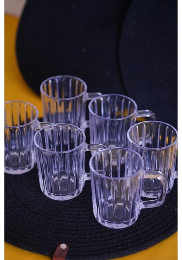 Panayır Home Blinkmax Kulplu Şeffaf 6'lı Fincan Bardak Gls-209 Şeffaf