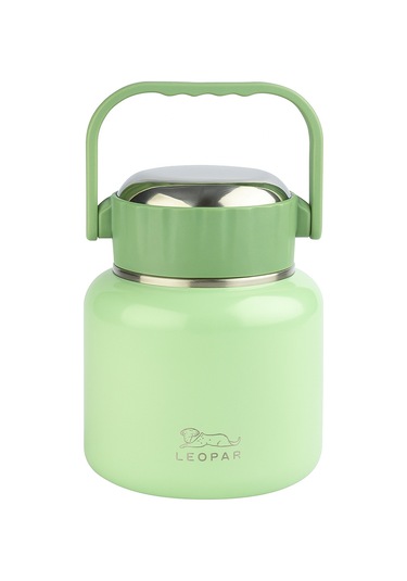 Çelik Mama Termosu Sıcak Veya Soğuk Yiyecekler İçin Öğle Yemeği Termosu 900 Ml - Yeşil Yeşil
