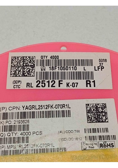 Yagrl2512fk-070r015l Yageo 2512 250 Adet