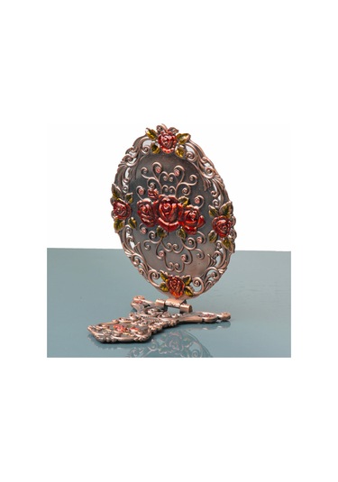 Otantik İşlemeli Taşlı Zamak Döküm Katlanır El Aynası