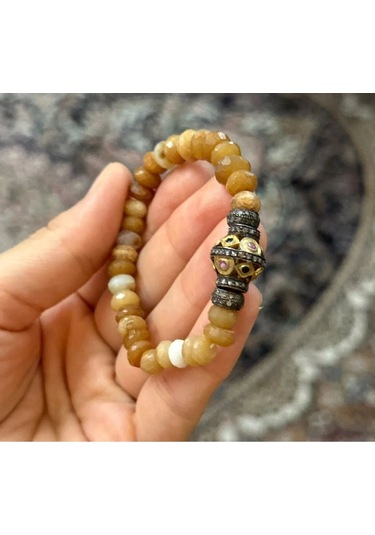 Güneş Taşı Ve Elmas Bileklik 067