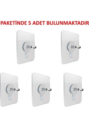 Süper Güçlü Çerçeve Askısı Pin Delgisiz Vidalı Kanca Yapışkanlı Raf Tutucu Askı 5 Li Çok Renkli