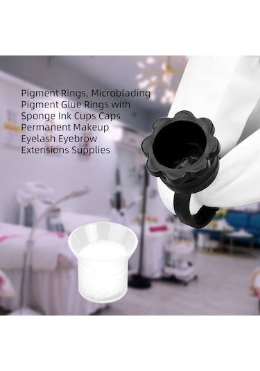 Samdoo Tek Kullandım Kalın Biriktirici Dövme Pigment Yüzük Bardakları 20 Adet - İçin Boya Saklama, Kolay Renklendirme, İğneyi Koruma