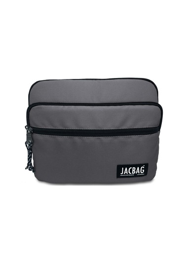Jacbag Gri Üç Cepli Tablet Telefon Çantası - Erkek Çocuk/yetişkin Tablet Kılıfı