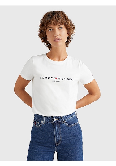 Tommyhilfiger Organik Pamuk Bayan T-shirt Beyaz