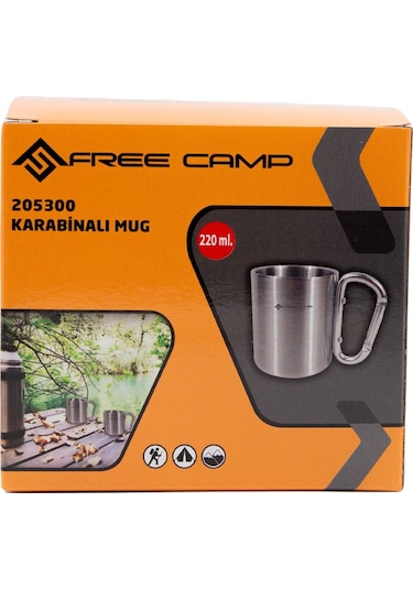 Freecamp Karabinalı Mug Çelik 220ml Çok Renkli