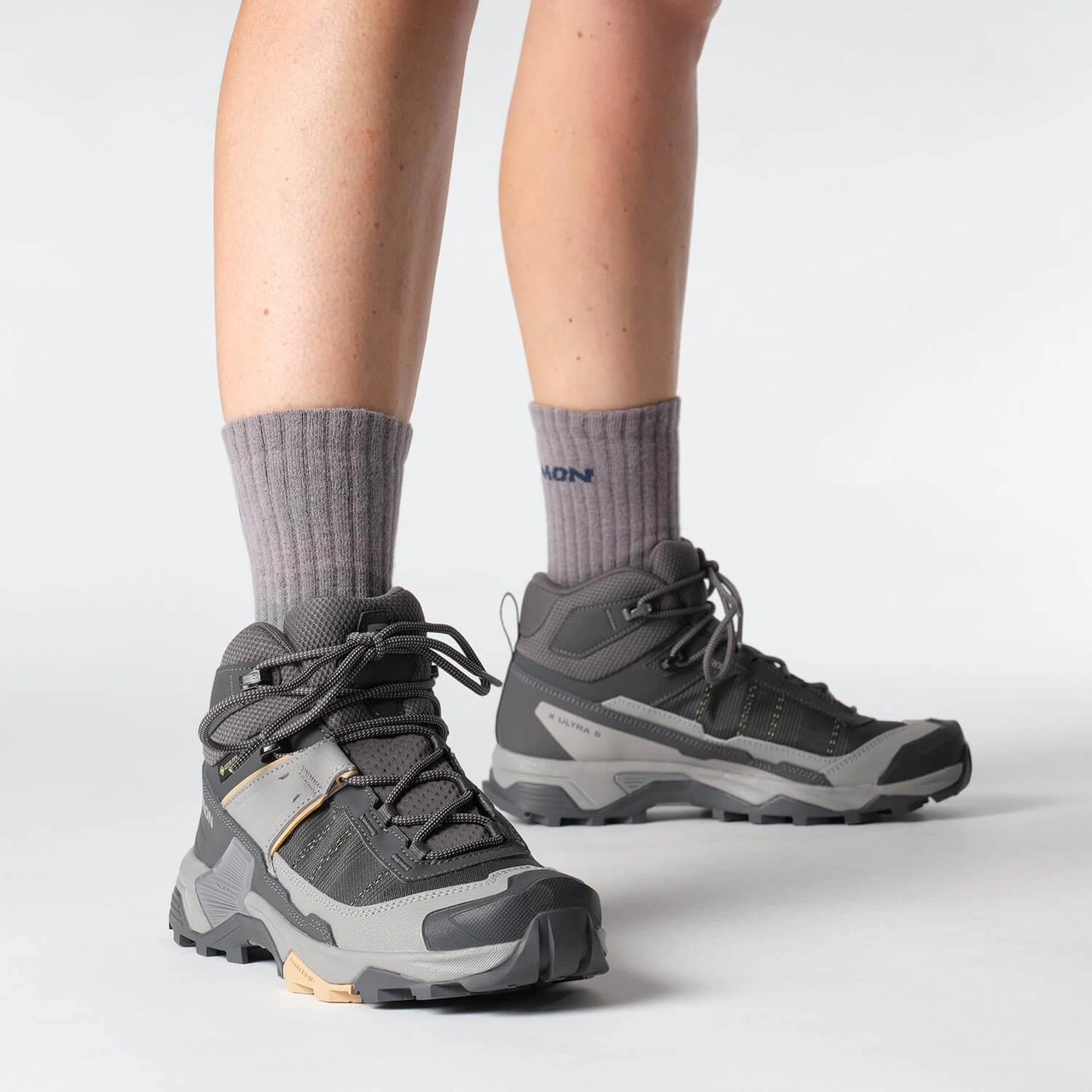 Salomon X Ultra 5 Mid Gore-tex Kadın Bot-30744 Gri