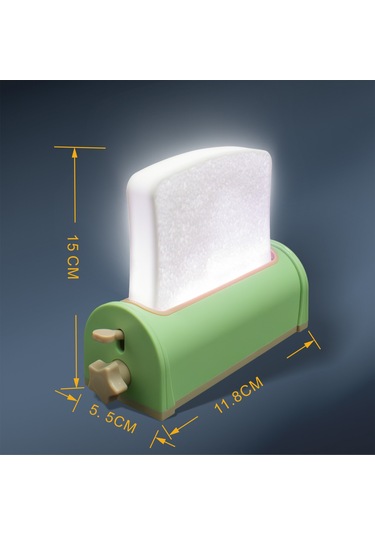 Geeroyoo Mavi 3d Tost Şekilli Led Gece Lambası - 8 Renkli Ev Dekorasyon Aydınlatması, Şarj Edilebilir Ve Enerji Tasarruflu Odalar İçin Mavi