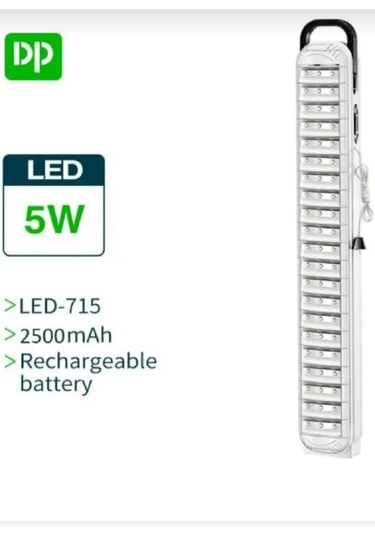 63 Ledli Çekmeli Ipli Fener Şarjlı Işıldak 2 Kademeli Aydınlatma Kamp El Feneri Beyaz