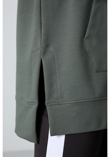 Tommy Life Çağla Balon Kol Yazı Nakışlı Kadın Oversize Tunik Sweatshirt - 97163 Çağla