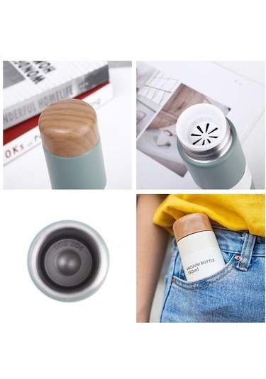 Pazly Yeşil 250/150 Ml Paslanmaz Çelik Termos Kupa Kahve Süt Kupası Taşınabilir Seyahat Kupası Yeşil