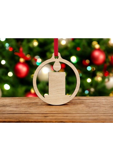 10 Parça Ahşap Yılbaşı Ağacı Süs Seti-2 Ortalama 6-8 Cm Noel Ağacı Süsü