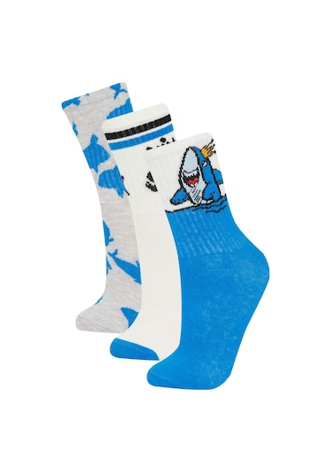 DeFacto Erkek Çocuk 3'lü Pamuklu Uzun Çorap E5527A8NSWT1