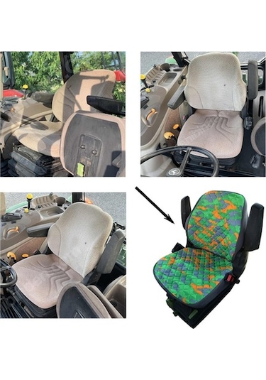 John Deere Traktör Koltuk Kılıfı- Yeşil Kamuflaj - Ithal Impertex