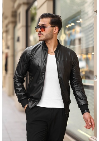 Erkek Süet Kolej Ceket Parlak Siyah