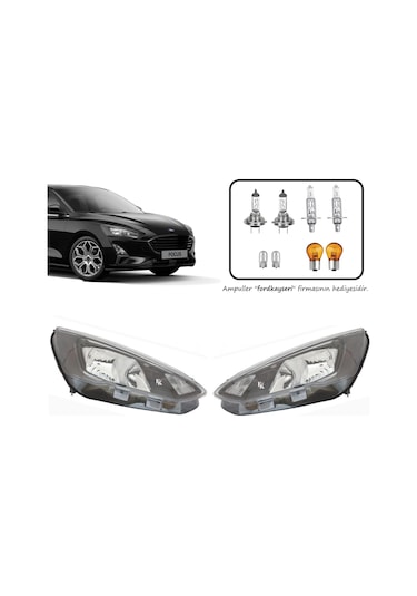 Ford Focus 4 Ön Far Lamba Siyah Zemin Sağ Sol Takım 2018--2022